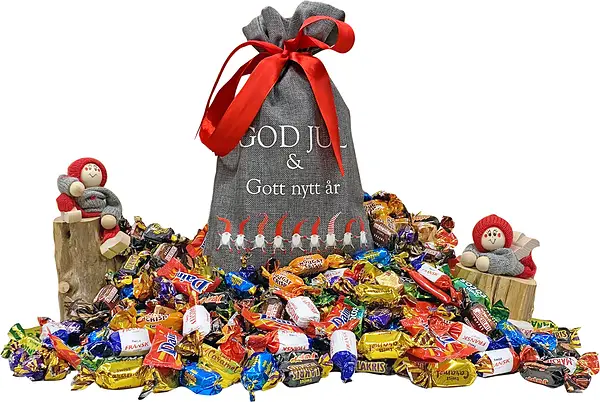 Julsäck Twist 500 g Tomtedans mörkgrå God Jul & Gott Nytt År