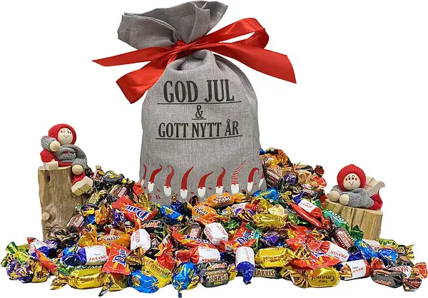 Julsäck Twist 1000 gr Tomtedans grå God Jul & Gott Nytt År