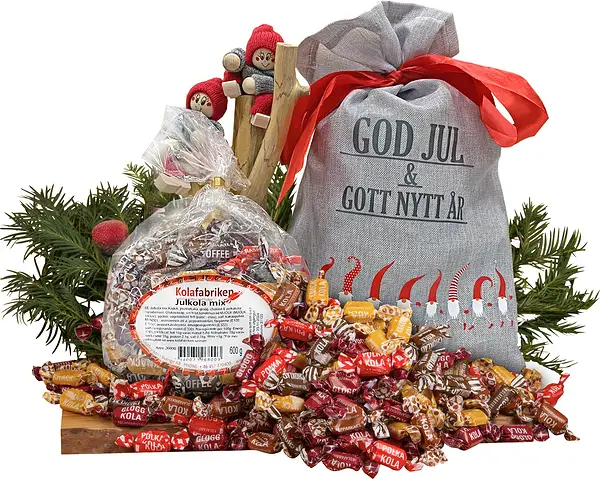 Julsäck Julkolamix 600 gr Tomtedans Grå God Jul & Gott Nytt