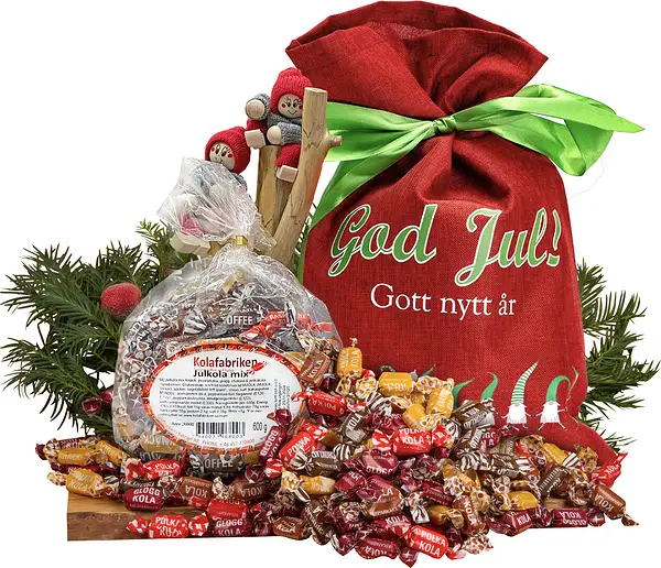 Julsäck Julkolamix 600 gr Tomtedans Röd God Jul & Gott Nytt